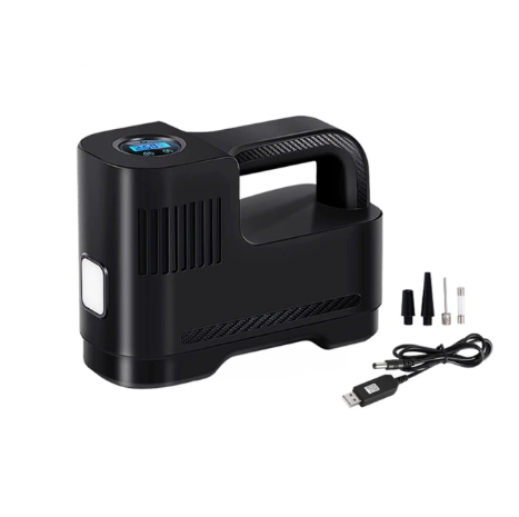 ضاغط هواء محمول رقمي 12 فولت مع مصباح LED — الأمان والاستخدام ليلاً