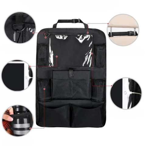 Organizator de scaun pentru mașină — Spațiu de depozitare generos și practic