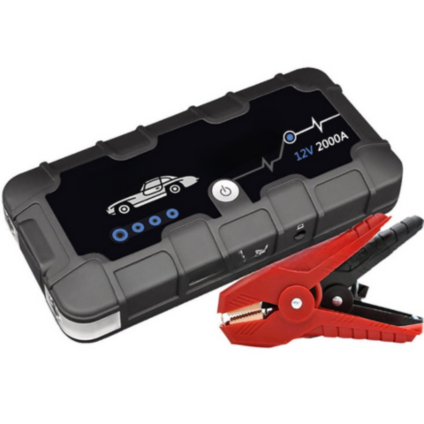Arrancador de batería 12V 2000A — Carga rápida y multiuso