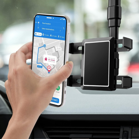 Podpora Telefonu v Autě — Upevnění na Zpětné Zrcátko a Nastavitelné