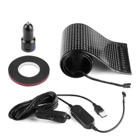 מסך LED מונפש לרכב – הודעות ואימוג'ים מותאמים אישית