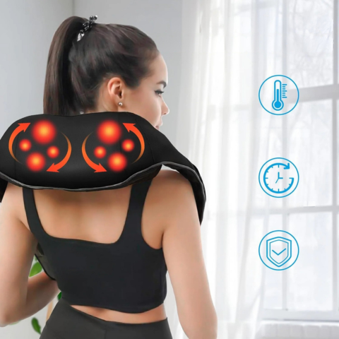Συσκευή Θερμαινόμενου Μασάζ — Χαλάρωση Για Τον Αυχένα, Την Πλάτη & Τους Ώμους