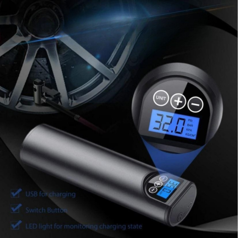 Bomba de Aire Portátil – Inflado Rápido y Práctico