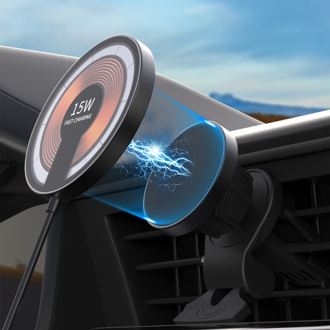 Bezdrátová magnetická nabíječka do auta – připojené a praktické řízení