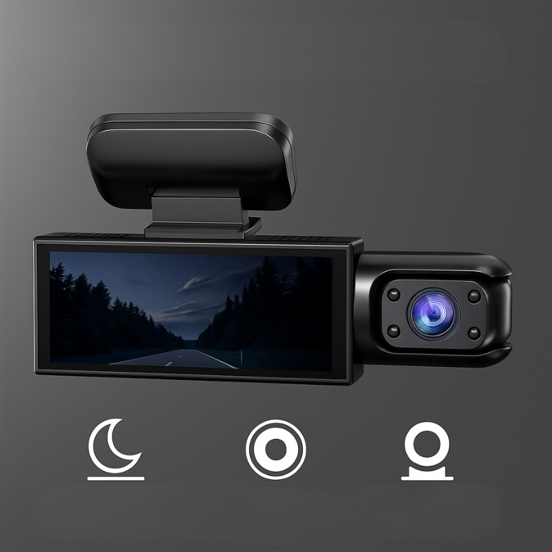 Dashcam Double Full HD Auto - Noční vidění + Vnitřní kamera