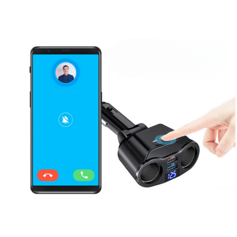 Adaptor pentru brichetă de țigară auto - Port USB dublu și afișaj digital