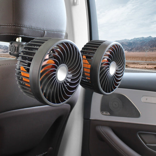 Dvojitá hlava automobilového ventilátoru — dobíjecí a otočný