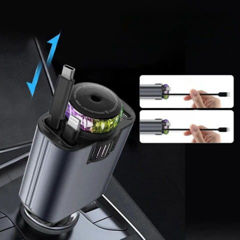 Multifunktionel Biloplader — Hurtigopladning & Aroma Diffuser 