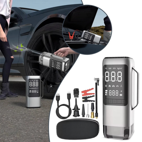 Avviatore per auto multifunzione 9 in 1 con compressore d'aria 