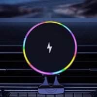 Soporte de teléfono para coche – Carga inalámbrica y luz LED 