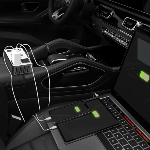 Autós áramátalakító – Gyors hálózati aljzatok és USB portok 