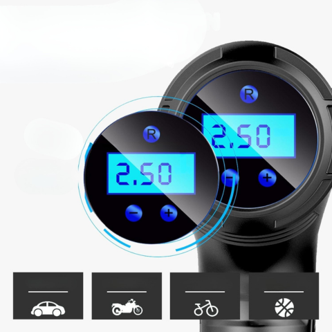 Compresor de aer portabil — Pompa inteligentă cu ecran LCD 