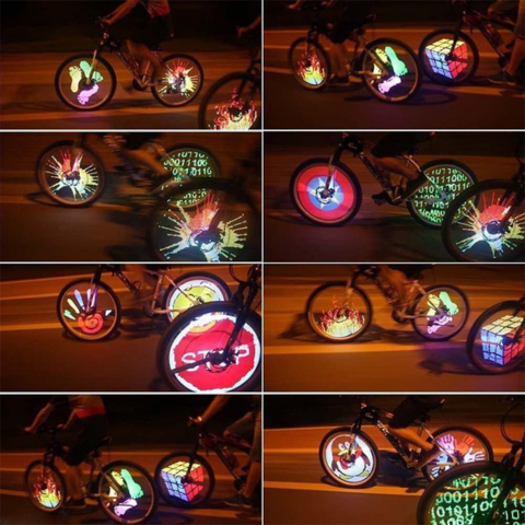 Prispôsobiteľná LED lampa – Na bicyklové kolesá 