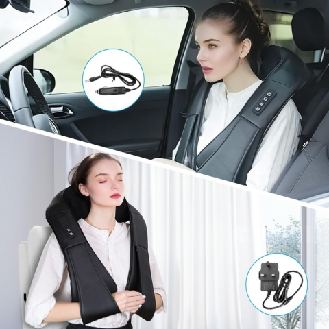 Συσκευή Θερμαινόμενου Μασάζ — Χαλάρωση Για Τον Αυχένα, Την Πλάτη & Τους Ώμους 