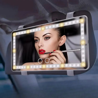 Miroir De Maquillage Led Pour Voiture — Design Compact & Lumière Réglable