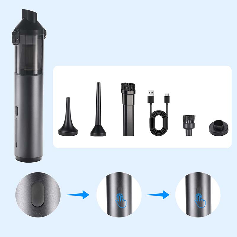 Nagy teljesítményű akkumulátoros autóporszívó - gyors tisztítás és kényelmes használat